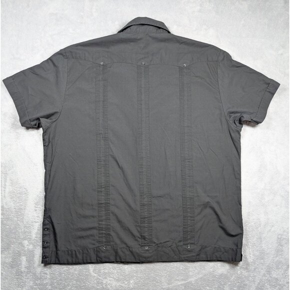 The Havanera Co Button Up Shirt Mens XXL Black Embroidered Hawaiian Vacation - Picture 6 of 6